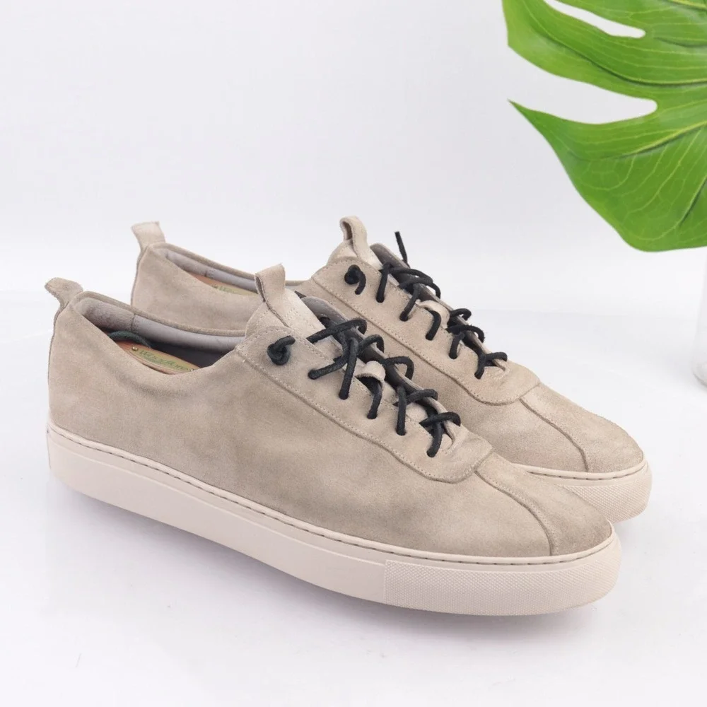 Grenson Mens Sneaker 1 Size 12 WIDE Tan Suede Lace Up Casual Shoes Low England